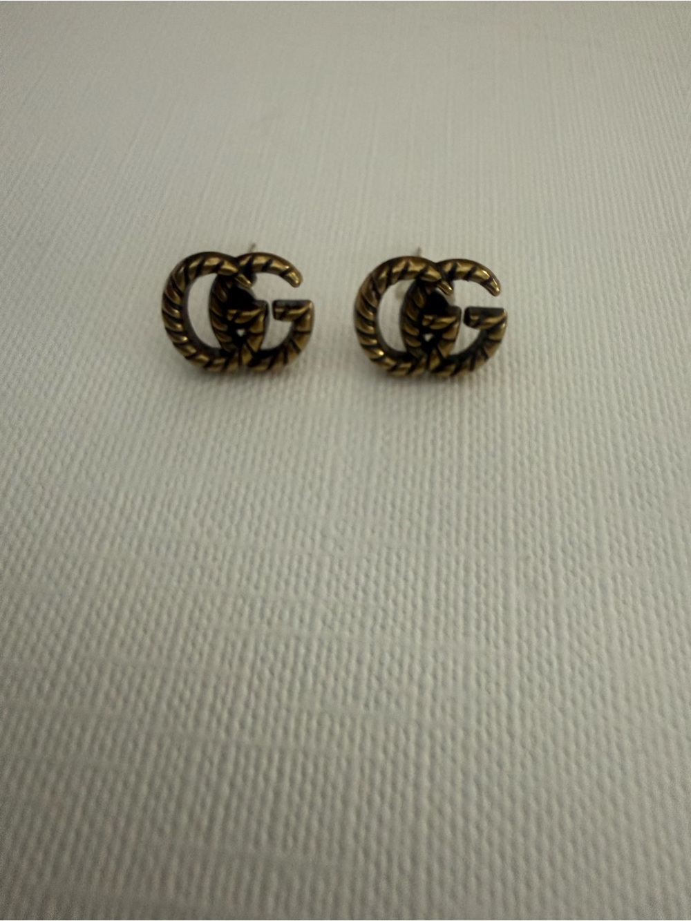 New Gucci mini earring gg studs antique gold